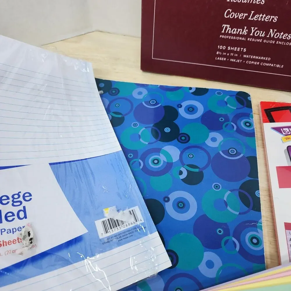 Large Paper & Office Supply Lot Resume Paper Avery Postcards Notepads Colored Pa